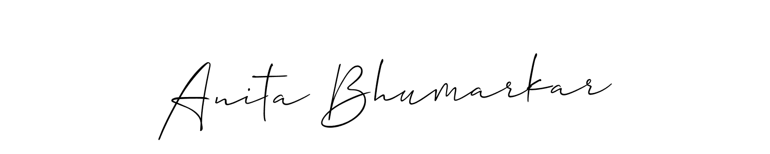 Make a beautiful signature design for name Anita Bhumarkar. With this signature (Allison_Script) style, you can create a handwritten signature for free. Anita Bhumarkar signature style 2 images and pictures png