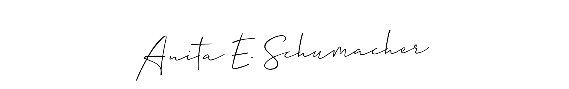 Make a short Anita E. Schumacher signature style. Manage your documents anywhere anytime using Allison_Script. Create and add eSignatures, submit forms, share and send files easily. Anita E. Schumacher signature style 2 images and pictures png