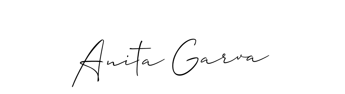 The best way (Allison_Script) to make a short signature is to pick only two or three words in your name. The name Anita Garva include a total of six letters. For converting this name. Anita Garva signature style 2 images and pictures png