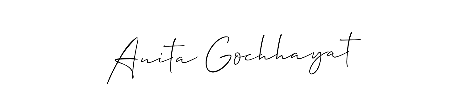 Use a signature maker to create a handwritten signature online. With this signature software, you can design (Allison_Script) your own signature for name Anita Gochhayat. Anita Gochhayat signature style 2 images and pictures png
