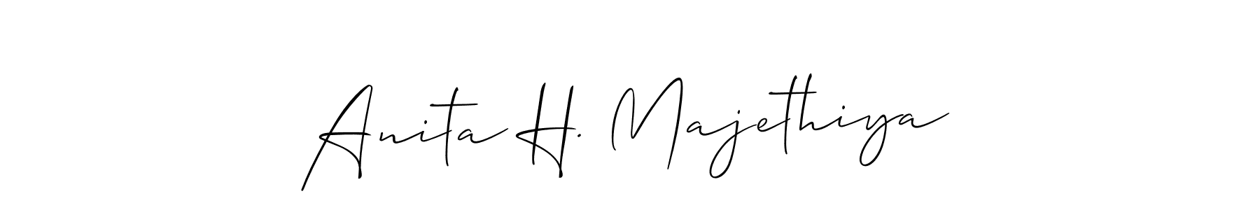 Similarly Allison_Script is the best handwritten signature design. Signature creator online .You can use it as an online autograph creator for name Anita H. Majethiya. Anita H. Majethiya signature style 2 images and pictures png