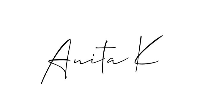 Use a signature maker to create a handwritten signature online. With this signature software, you can design (Allison_Script) your own signature for name Anita K. Anita K signature style 2 images and pictures png