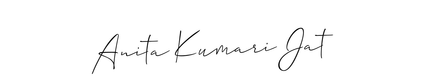 Also You can easily find your signature by using the search form. We will create Anita Kumari Jat name handwritten signature images for you free of cost using Allison_Script sign style. Anita Kumari Jat signature style 2 images and pictures png