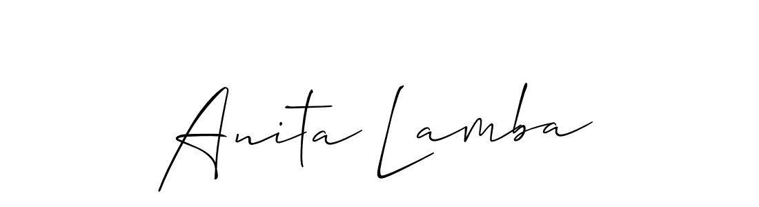 It looks lik you need a new signature style for name Anita Lamba. Design unique handwritten (Allison_Script) signature with our free signature maker in just a few clicks. Anita Lamba signature style 2 images and pictures png