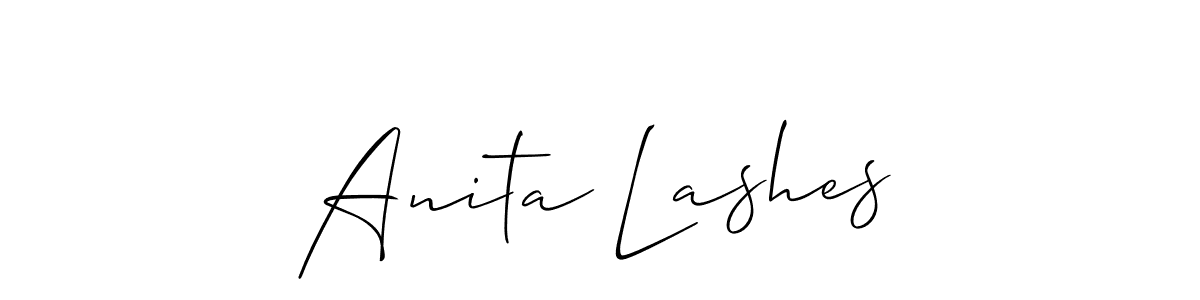 Allison_Script is a professional signature style that is perfect for those who want to add a touch of class to their signature. It is also a great choice for those who want to make their signature more unique. Get Anita Lashes name to fancy signature for free. Anita Lashes signature style 2 images and pictures png