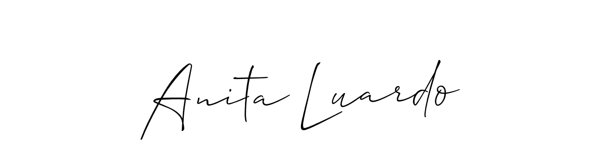 This is the best signature style for the Anita Luardo name. Also you like these signature font (Allison_Script). Mix name signature. Anita Luardo signature style 2 images and pictures png