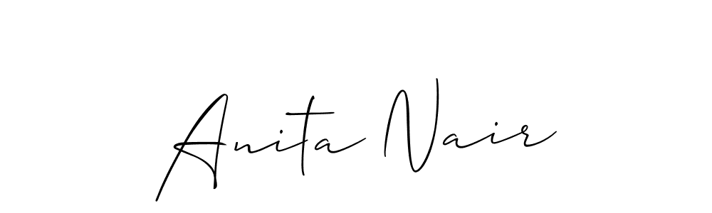 Also You can easily find your signature by using the search form. We will create Anita Nair name handwritten signature images for you free of cost using Allison_Script sign style. Anita Nair signature style 2 images and pictures png