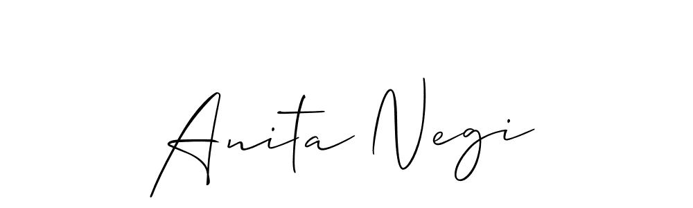 Create a beautiful signature design for name Anita Negi. With this signature (Allison_Script) fonts, you can make a handwritten signature for free. Anita Negi signature style 2 images and pictures png