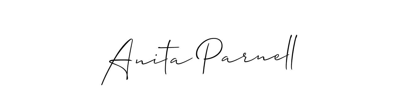 You should practise on your own different ways (Allison_Script) to write your name (Anita Parnell) in signature. don't let someone else do it for you. Anita Parnell signature style 2 images and pictures png