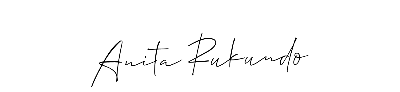 The best way (Allison_Script) to make a short signature is to pick only two or three words in your name. The name Anita Rukundo include a total of six letters. For converting this name. Anita Rukundo signature style 2 images and pictures png