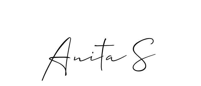 You should practise on your own different ways (Allison_Script) to write your name (Anita S) in signature. don't let someone else do it for you. Anita S signature style 2 images and pictures png