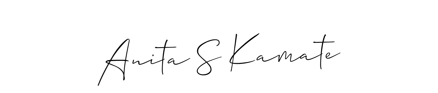 You can use this online signature creator to create a handwritten signature for the name Anita S Kamate. This is the best online autograph maker. Anita S Kamate signature style 2 images and pictures png