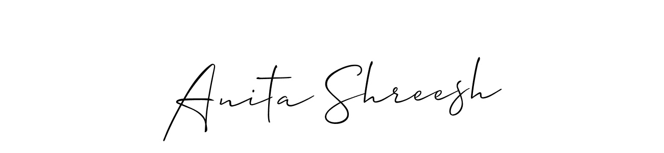 Use a signature maker to create a handwritten signature online. With this signature software, you can design (Allison_Script) your own signature for name Anita Shreesh. Anita Shreesh signature style 2 images and pictures png