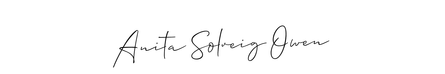 It looks lik you need a new signature style for name Anita Solveig Owen. Design unique handwritten (Allison_Script) signature with our free signature maker in just a few clicks. Anita Solveig Owen signature style 2 images and pictures png