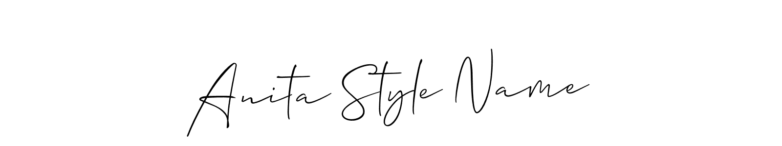 Allison_Script is a professional signature style that is perfect for those who want to add a touch of class to their signature. It is also a great choice for those who want to make their signature more unique. Get Anita Style Name name to fancy signature for free. Anita Style Name signature style 2 images and pictures png