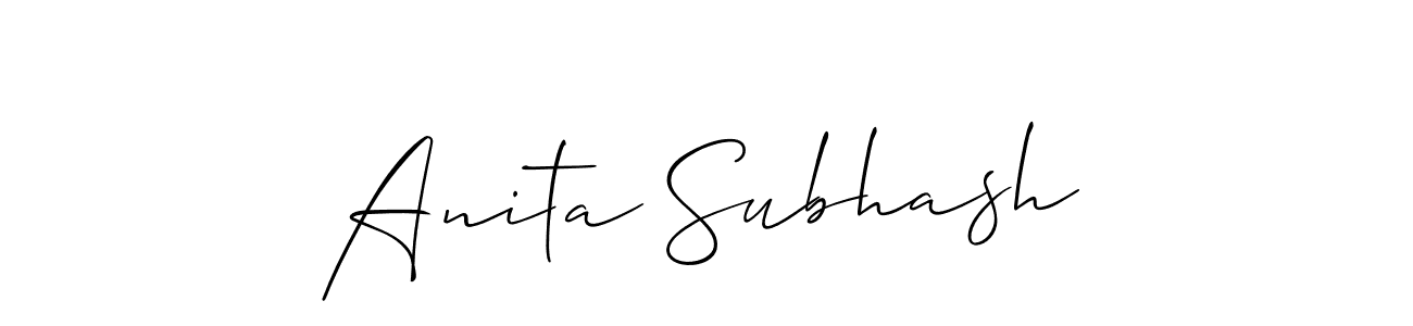 Create a beautiful signature design for name Anita Subhash. With this signature (Allison_Script) fonts, you can make a handwritten signature for free. Anita Subhash signature style 2 images and pictures png