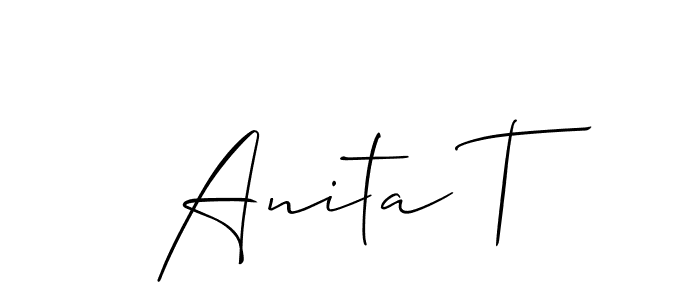 How to make Anita T name signature. Use Allison_Script style for creating short signs online. This is the latest handwritten sign. Anita T signature style 2 images and pictures png