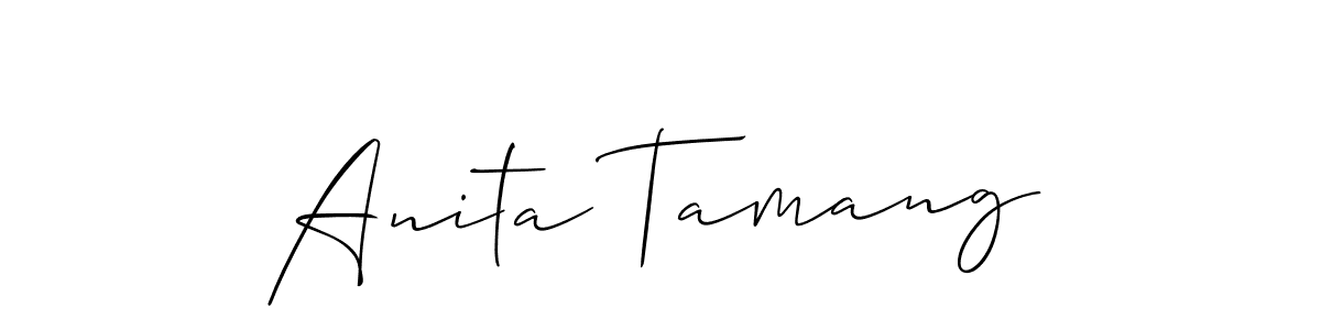Create a beautiful signature design for name Anita Tamang. With this signature (Allison_Script) fonts, you can make a handwritten signature for free. Anita Tamang signature style 2 images and pictures png