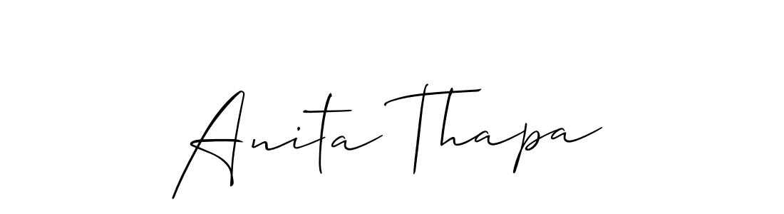 Create a beautiful signature design for name Anita Thapa. With this signature (Allison_Script) fonts, you can make a handwritten signature for free. Anita Thapa signature style 2 images and pictures png