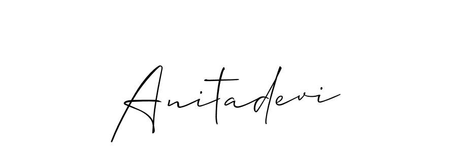 Make a beautiful signature design for name Anitadevi. With this signature (Allison_Script) style, you can create a handwritten signature for free. Anitadevi signature style 2 images and pictures png