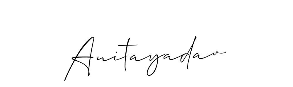 How to make Anitayadav signature? Allison_Script is a professional autograph style. Create handwritten signature for Anitayadav name. Anitayadav signature style 2 images and pictures png