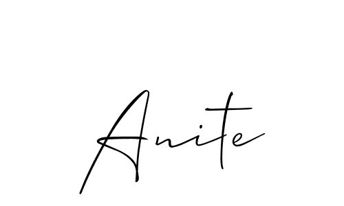 Allison_Script is a professional signature style that is perfect for those who want to add a touch of class to their signature. It is also a great choice for those who want to make their signature more unique. Get Anite name to fancy signature for free. Anite signature style 2 images and pictures png