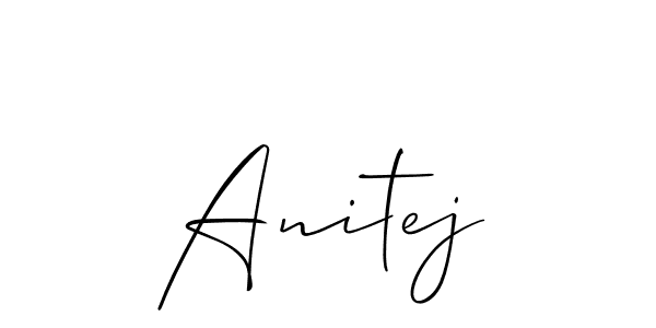 It looks lik you need a new signature style for name Anitej. Design unique handwritten (Allison_Script) signature with our free signature maker in just a few clicks. Anitej signature style 2 images and pictures png