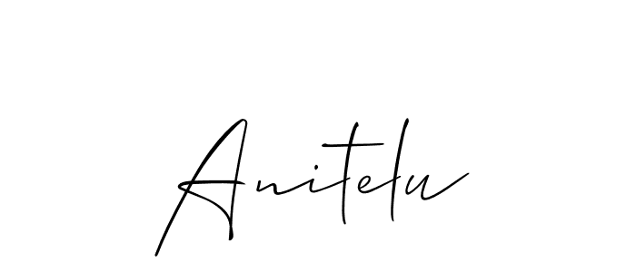 Also You can easily find your signature by using the search form. We will create Anitelu name handwritten signature images for you free of cost using Allison_Script sign style. Anitelu signature style 2 images and pictures png