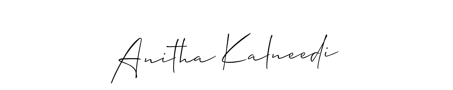 Also we have Anitha Kalneedi name is the best signature style. Create professional handwritten signature collection using Allison_Script autograph style. Anitha Kalneedi signature style 2 images and pictures png