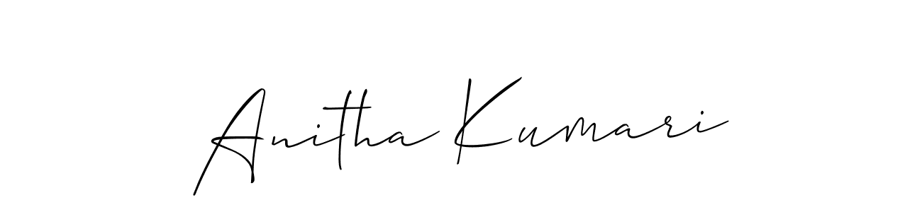 How to make Anitha Kumari name signature. Use Allison_Script style for creating short signs online. This is the latest handwritten sign. Anitha Kumari signature style 2 images and pictures png