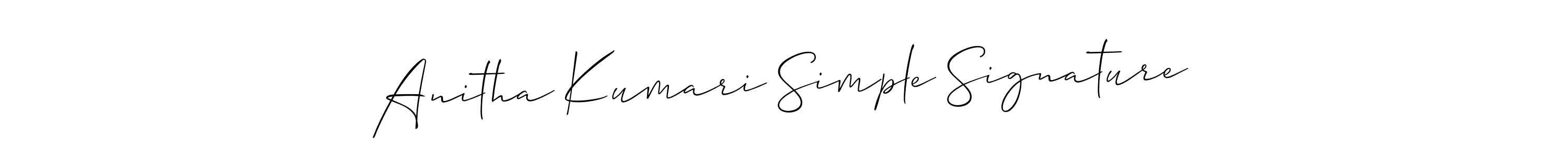 The best way (Allison_Script) to make a short signature is to pick only two or three words in your name. The name Anitha Kumari Simple Signature include a total of six letters. For converting this name. Anitha Kumari Simple Signature signature style 2 images and pictures png