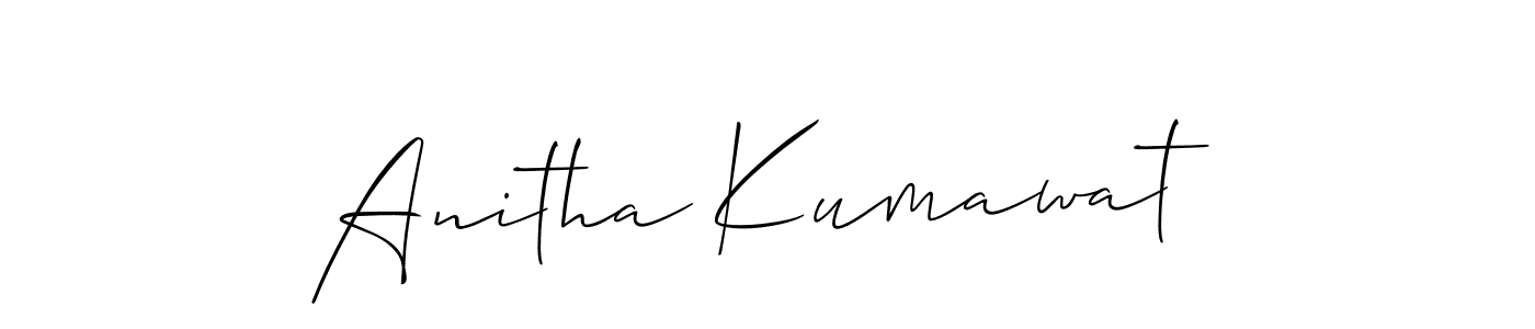 if you are searching for the best signature style for your name Anitha Kumawat. so please give up your signature search. here we have designed multiple signature styles  using Allison_Script. Anitha Kumawat signature style 2 images and pictures png