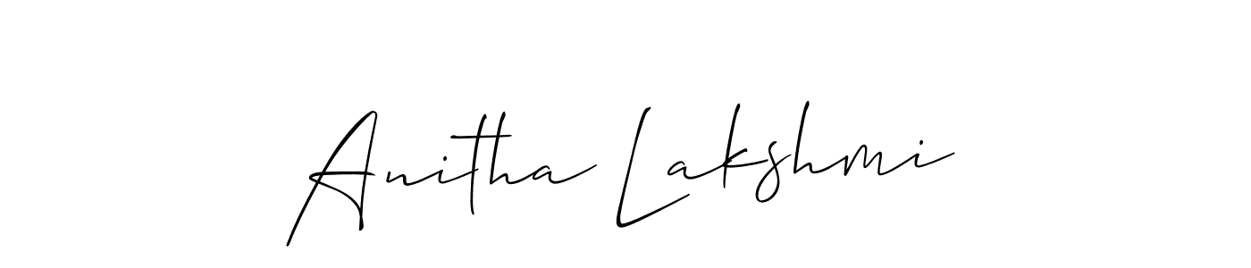 if you are searching for the best signature style for your name Anitha Lakshmi. so please give up your signature search. here we have designed multiple signature styles  using Allison_Script. Anitha Lakshmi signature style 2 images and pictures png