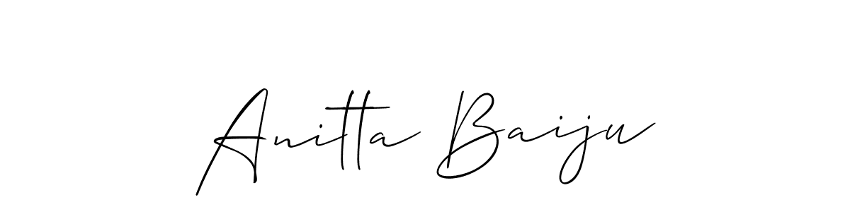 How to make Anitta Baiju name signature. Use Allison_Script style for creating short signs online. This is the latest handwritten sign. Anitta Baiju signature style 2 images and pictures png