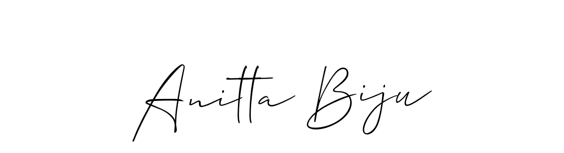 You should practise on your own different ways (Allison_Script) to write your name (Anitta Biju) in signature. don't let someone else do it for you. Anitta Biju signature style 2 images and pictures png