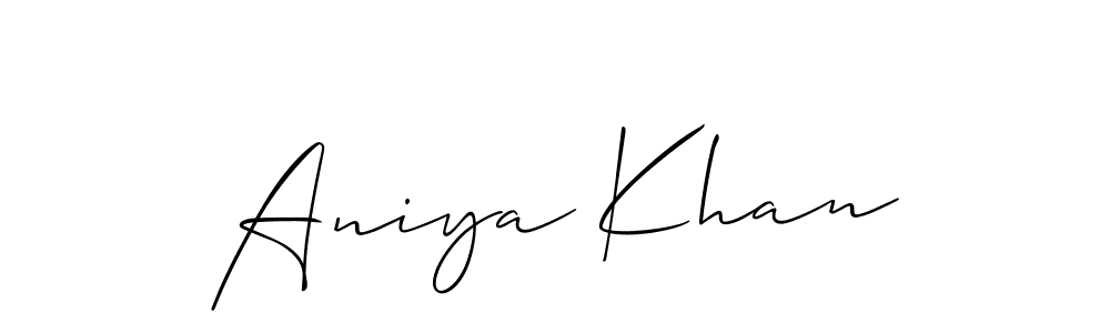 How to make Aniya Khan name signature. Use Allison_Script style for creating short signs online. This is the latest handwritten sign. Aniya Khan signature style 2 images and pictures png