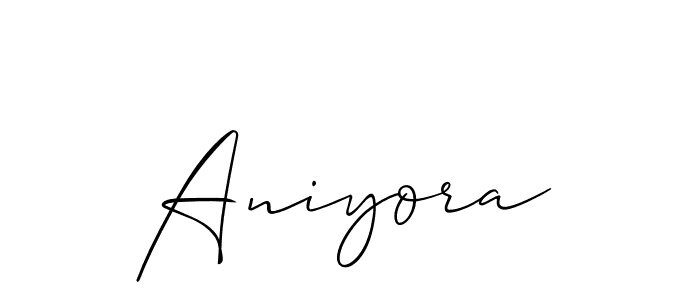Make a beautiful signature design for name Aniyora. With this signature (Allison_Script) style, you can create a handwritten signature for free. Aniyora signature style 2 images and pictures png