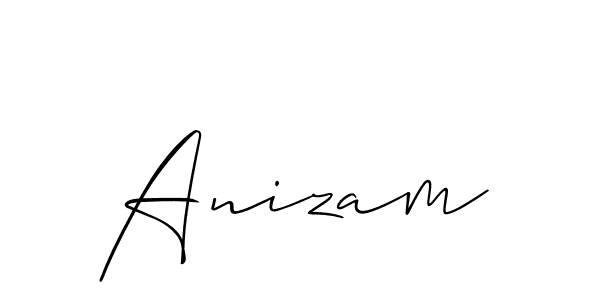 The best way (Allison_Script) to make a short signature is to pick only two or three words in your name. The name Anizam include a total of six letters. For converting this name. Anizam signature style 2 images and pictures png