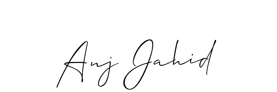 Make a beautiful signature design for name Anj Jahid. With this signature (Allison_Script) style, you can create a handwritten signature for free. Anj Jahid signature style 2 images and pictures png