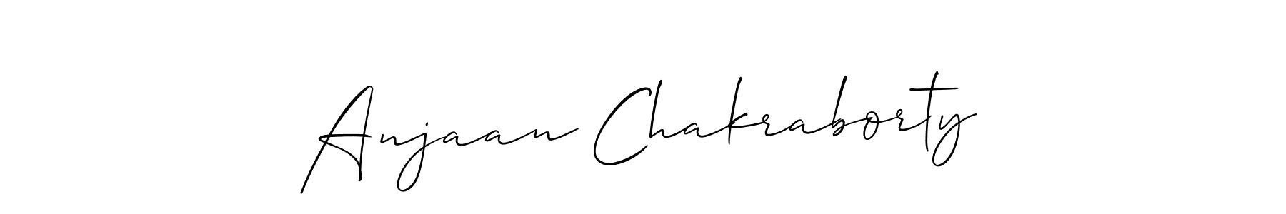 Allison_Script is a professional signature style that is perfect for those who want to add a touch of class to their signature. It is also a great choice for those who want to make their signature more unique. Get Anjaan Chakraborty name to fancy signature for free. Anjaan Chakraborty signature style 2 images and pictures png
