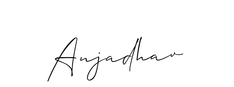 How to Draw Anjadhav signature style? Allison_Script is a latest design signature styles for name Anjadhav. Anjadhav signature style 2 images and pictures png