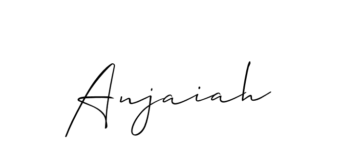 Also You can easily find your signature by using the search form. We will create Anjaiah name handwritten signature images for you free of cost using Allison_Script sign style. Anjaiah signature style 2 images and pictures png