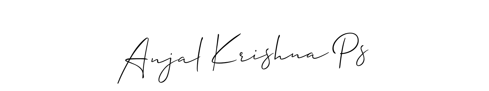 Create a beautiful signature design for name Anjal Krishna Ps. With this signature (Allison_Script) fonts, you can make a handwritten signature for free. Anjal Krishna Ps signature style 2 images and pictures png