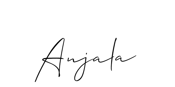 Use a signature maker to create a handwritten signature online. With this signature software, you can design (Allison_Script) your own signature for name Anjala. Anjala signature style 2 images and pictures png