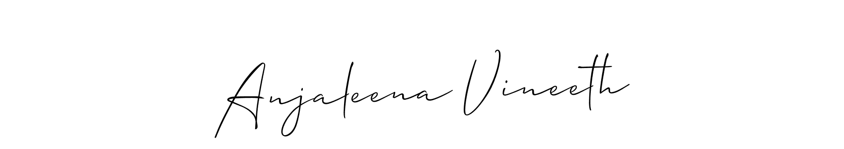 Use a signature maker to create a handwritten signature online. With this signature software, you can design (Allison_Script) your own signature for name Anjaleena Vineeth. Anjaleena Vineeth signature style 2 images and pictures png