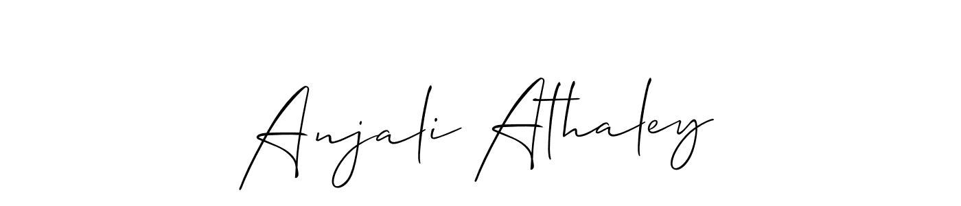 Allison_Script is a professional signature style that is perfect for those who want to add a touch of class to their signature. It is also a great choice for those who want to make their signature more unique. Get Anjali Athaley name to fancy signature for free. Anjali Athaley signature style 2 images and pictures png