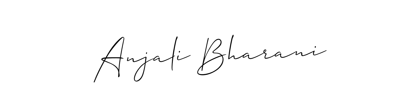 You should practise on your own different ways (Allison_Script) to write your name (Anjali Bharani) in signature. don't let someone else do it for you. Anjali Bharani signature style 2 images and pictures png