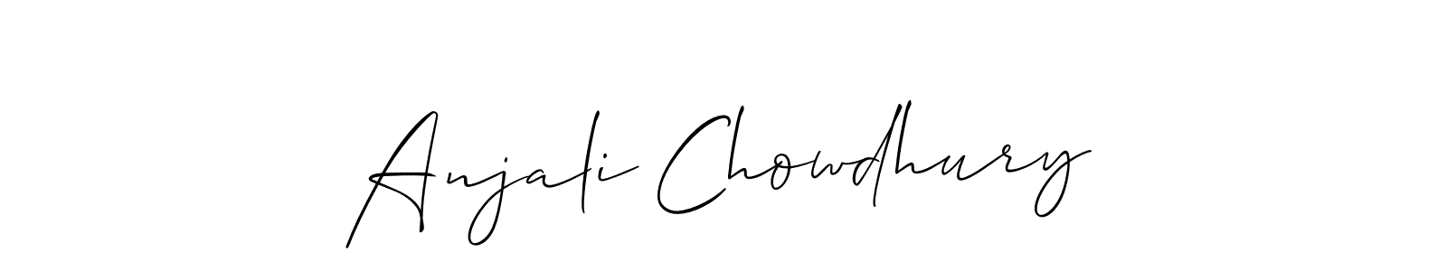 The best way (Allison_Script) to make a short signature is to pick only two or three words in your name. The name Anjali Chowdhury include a total of six letters. For converting this name. Anjali Chowdhury signature style 2 images and pictures png