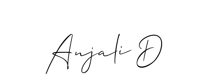 The best way (Allison_Script) to make a short signature is to pick only two or three words in your name. The name Anjali D include a total of six letters. For converting this name. Anjali D signature style 2 images and pictures png