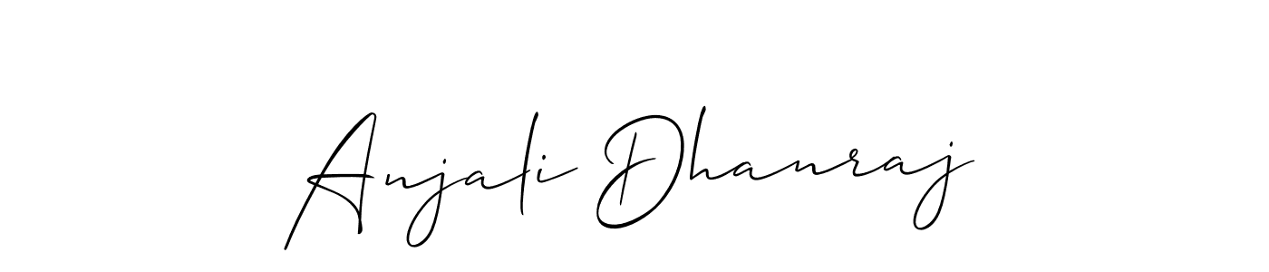 Make a beautiful signature design for name Anjali Dhanraj. With this signature (Allison_Script) style, you can create a handwritten signature for free. Anjali Dhanraj signature style 2 images and pictures png